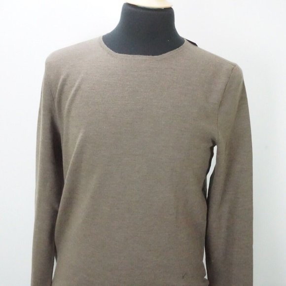 Isaia Napoli Girocollo Brown Knit 100% Wool Crewneck Sweater Sz M BRAND NEW